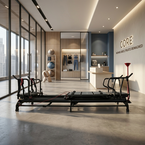 Appareil <span class=keywords><strong>de</strong></span> Pilates <span class=keywords><strong>Mega</strong></span> Pro Portable et Réglable en Aluminium Noir pour Équipement <span class=keywords><strong>de</strong></span> Gymnastique, Reformers Pilates Superformer Body - Product Image 1