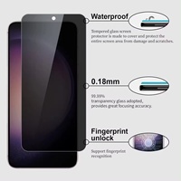 Protector de Pantalla de Privacidad Antiespía con Desbloqueo de Huella Dactilar de 0.18mm, Pegamento Completo para S25 S26 Ultra Edge, Protector de Vidrio