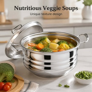 Portable Cooking Pot Set Lightweight Pots and <b>Pans</b> Set Good Quality 3 Pcs Stainless Steel Non Stick Cooking Pot Set - Product Image 2
