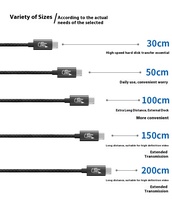 Thunderbolt4 Kabel pengisian daya Cepat Tipe C ke USB-C 40Gbps, kompatibel untuk Thunderbolt 4/3.2/3.0 untuk tampilan Monitor