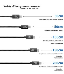 Thunderbolt4 Loại C để USB-C 40gbps dữ liệu sạc nhanh kabel Tương thích cho Thunderbolt 4/3.2/3.0 cáp cho màn hình hiển thị - Product Image 3