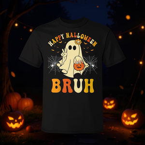 Camiseta de Halloween con Diseño de Fantasma para Niños, Manga Corta, Cuello Redondo, Algodón, para Fiestas, Impresión Digital - Product Image 3