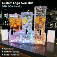 Station de boissons en acrylique LED avec logo personnalisé, seau à glace lumineux rechargeable pour pub, boîte de nuit, location pour fêtes