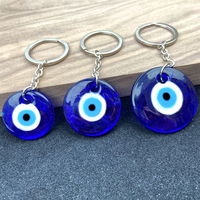 Porte-clés et pendentifs œil turc bleu, amulette porte-bonheur en verre et métal pour la création d'ornements suspendus
