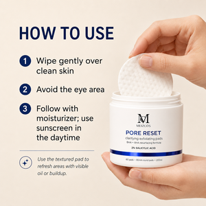 แผ่นเช็ดทำความสะอาดผิวหน้า MEIZCOS Pore Reset 2% Salicylic Acid Exfoliating Pads 60 แผ่น ขนาด 80 มม. แผ่นสำลีกลม 200 มล. BHA AHA ช่วยควบคุมความมัน ใช้ได้ทุกวัน - Product Image 4