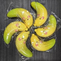 Bestverkochte PU Geïmiteerde Bananen Fruit Knijp Speelgoed Langzaam Terugverende Zachte Squishy Textuur - Perfect Voedsel-Thema Figuur Stressverlichting