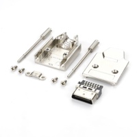 Connecteur mâle SDR 26 broches avec capot métallique, connecteur VHDCI 26 broches, pas = 0,8 mm, type à souder pour câble