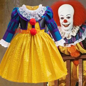 Disfraz de Payaso Divertido para Niñas, Material de Poliéster, Estilo Princesa, Vestido de Fiesta para Halloween - Product Image 1