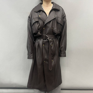 Cappotto in Pelle da <span class=keywords><strong>Donna</strong></span> Jancoco, Trench Personalizzato con Cintura per <span class=keywords><strong>Primavera</strong></span> e Autunno, <span class=keywords><strong>Soprabito</strong></span> in Vera Pelle per l'Inverno - Product Image 6