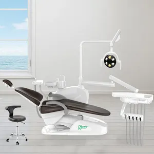 치과 의자 공간 부속에는 큰 할인 치과 제조자 PU 방석 LED 감지기 빛 상한 치과 의자 치과 단위가 있습니다