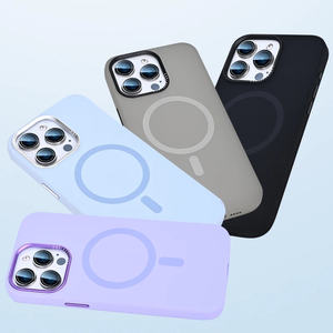 Coque Magnétique en Silicone Liquide Pour iPhone 15 Pro Max, <span class=keywords><strong>IPone</strong></span> 14 Pro Max <span class=keywords><strong>13</strong></span> <span class=keywords><strong>12</strong></span>, avec Cadre Métallique de Lentille Pour IPhones 15 Pro Max - Product Image 4