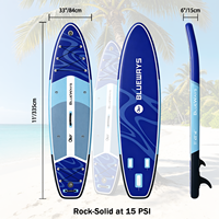 Vente flash : SUP gonflable Drop Stitch 11' x 33" avec pompe, planche à pagaie bleu marine, kit complet, polyvalent, yoga