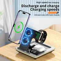 5-in-1 draadloos oplaadstation wekker magnetische opvouwbare oplader voor reizen draadloze oplader standaardlamp voor mobiele telefoons