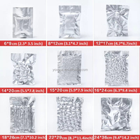 Feuille d'aluminium métallique argenté de qualité alimentaire à 3 côtés, pochette ouverte sous vide thermoscellée pour le stockage, sac en Mylar, emballage avec encoche de déchirure
