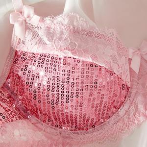 Nouvel ensemble de lingerie sexy en dentelle confortable et respirante, lingerie sexy pour femmes brodée de paillettes - Product Image 6