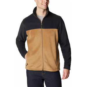 Chaqueta de lana de invierno de colores mezclados para hombre Ropa de trabajo con cuello levantado de nuevo diseño con cremallera y logotipo frontal con patrón de retazos - Product Image 4