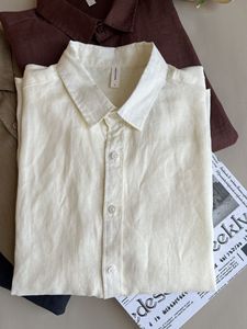 Camicie Casual da <span class=keywords><strong>Uomo</strong></span> Personalizzate 100% <span class=keywords><strong>Lino</strong></span>, Camicia Guayabera a Maniche Lunghe in Puro <span class=keywords><strong>Lino</strong></span>, <span class=keywords><strong>Abbigliamento</strong></span> di Lusso, Chemise Ufficiale da <span class=keywords><strong>Uomo</strong></span> - Product Image 3