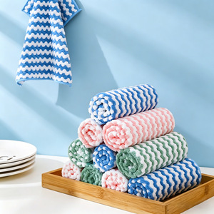 Chiffon de nettoyage pour cuisine 25x25cm, sans peluches, absorbant, rectangulaire, en polyester, pour essuyer les tables et nettoyer - Product Image 3