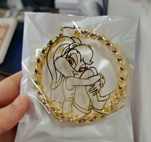 Pendientes torcidos de acero inoxidable con personajes de dibujos animados personalizados para mujer, aro de bambú a la moda para fiesta, envío directo disponible - Product Image 3