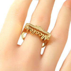 UWIN 925 Silver Custom <strong>Name</strong> Gold Finished Finger <strong>Rings</strong> for Men Sterling Silver Personalized Jewelry - Product Image 6