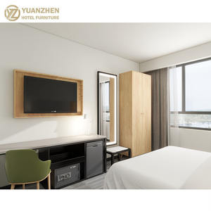 Criado-Mudo Moderno de Carvalho Personalizado com Estrutura Metálica para Conjuntos de Quarto de Apartamento - Móveis para Hotel - Product Image 2