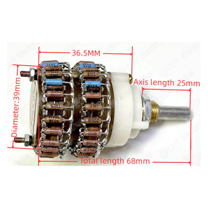 Potentiomètre de contrôle de volume double DALE 4*24 Grade Dual 50K, type split, avec interrupteur double canal et résistance américaine DALE - Product Image 2