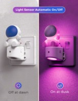 Veilleuse LOHAS Creative 3D Astronaute à brancher sur prise murale avec capteur crépusculaire RGB + Blanc doux 3000K pour chambre à coucher