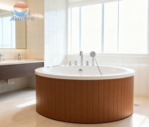 Spa de luxe moderne en acrylique autoportant pour extérieur avec fonction de massage par remous, drain inclus et cascade - Product Image 5