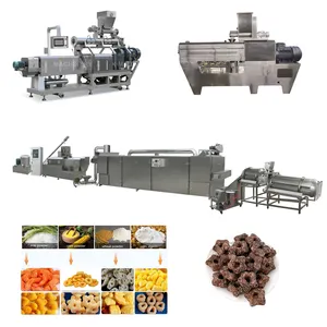 Automatische Kleine Stoom Soja Gepofte Graan Maïsstok Tarwe Rijst Baby Puff Voedsel Puffing Pellet Extruder Maken Machine