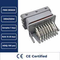 Connecteurs automobiles domestiques HCCPHPE24GYB90F, 24 broches, prise à broches coudées côté carte, modèle 12V 10A IP67, laiton étamé, boîtier PBT