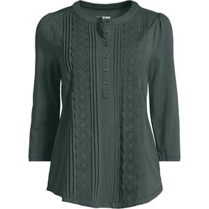 Top de jersey ligero con adornos y manga 3/4 para mujer, informal, suave, para todas las estaciones - Product Image 4