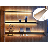 Lampe LED sous l'armoire Lampe Puck Aluminium Comptoir de cuisine Meuble Étagère Éclairage Anti-éblouissement Anodisé Noir Aluminium Étagère LED