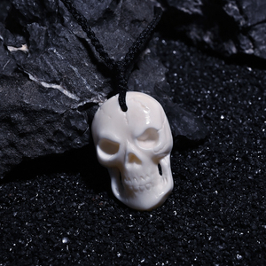 Collar con Colgante de Calavera de Hueso de Yak Estilo Punk Hecho a Mano GX133, Regalo de Halloween con Cadena y Gancho para Hombres y Mujeres, Accesorio de Moda - Product Image 4
