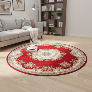 Tappeto Circolare in Velluto Cristallo, Grande Tappeto per Soggiorno, Motivo Geometrico Vintage, Resistente all'Usura, per Divano - Product Image 5