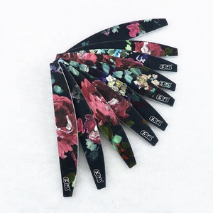 Ziri Wholesale Manicure Nail Art Tools Disposable Emery Board Full Printing Custom logo Half Moon Nail File 180/240