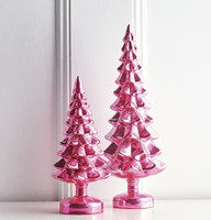 Vente en gros de lumières led rouges personnalisées Accessoires de sapin de Noël en verre avec batterie