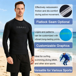 ชุดว่ายน้ำชายแบบ Rash Guard ป้องกันรังสียูวี น้ำหนักเบา ระบายอากาศได้ดี ซึมซับเหงื่อ ทนคลอรีน เหมาะสำหรับนักกีฬาว่ายน้ำและเล่นชายหาด - Product Image 2