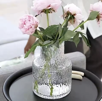 Vase de table contemporain en verre cristal pour fleurs fraîches, bambou porte-bonheur et culture hydroponique, style vintage, vente en gros, pour la décoration intérieure
