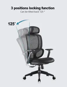फ़ोशान निर्माता ऑल मेश हाई बैक ऑफिस चेयर मॉर्डन डिज़ाइन स्विवेल एर्गोनोमिक कुर्सियाँ, लम्बर सपोर्ट के साथ ऑफिस के लिए