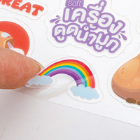 Lembar Stiker Vinyl Lucu Desain Kustom Berkualitas Tinggi dengan Lapisan Transparan, Stiker Vinyl Korea Kartun Transparan