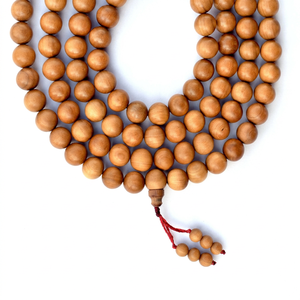 Riddhi Siddhi ลูกปัดไม้จันทน์ Mala-ลูกปัดกลมสีน้ำตาลทองเข้มจาก rajastthan - Product Image 2
