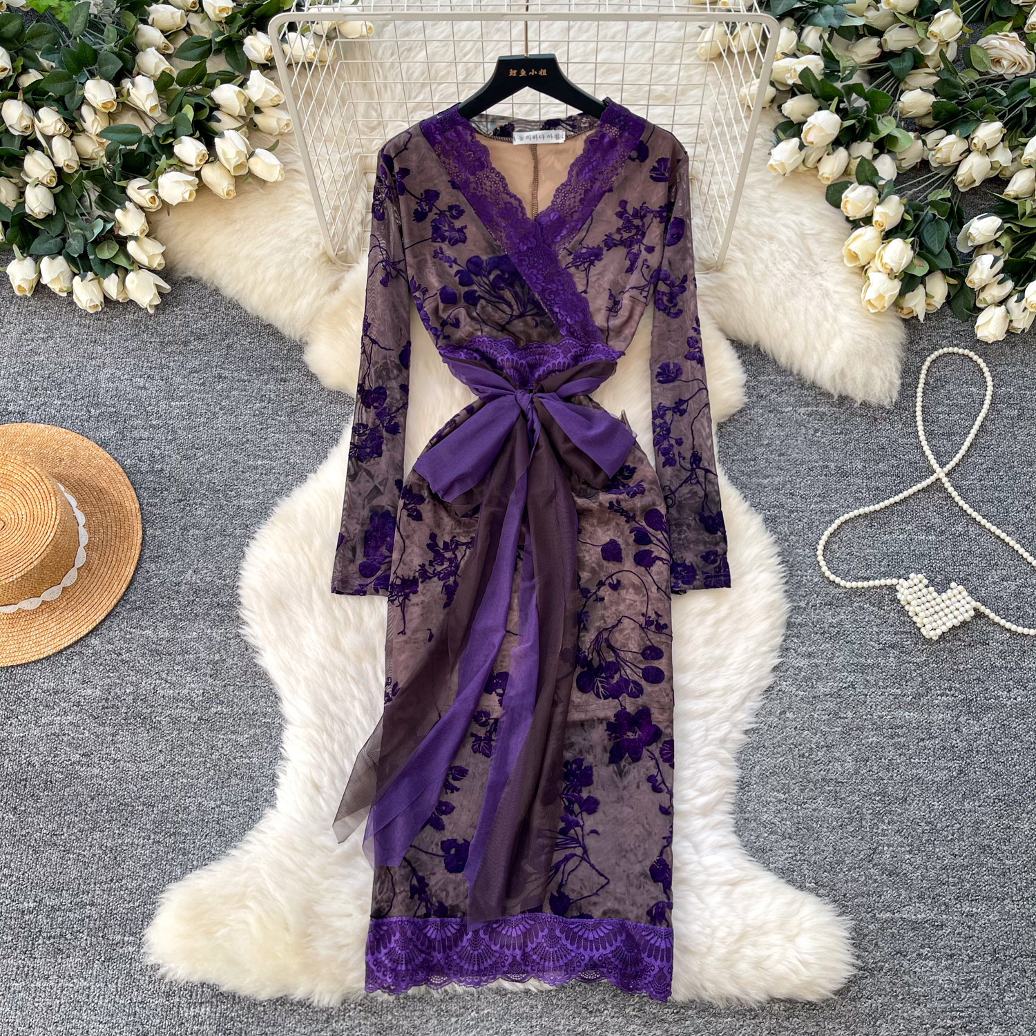 sachin and babi light blue dress ASOS DESIGN long sleeve lace up back scoop neck with front split maxi dress  in black Masa:40 Cmimi: 29,99€ nga 52,99€ main image 0