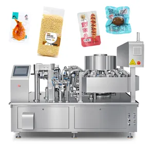 Automatic Plastic Food Premade Bag Packing Machine Quail Egg Cooked Snack Food Rotary Vacuum Packing