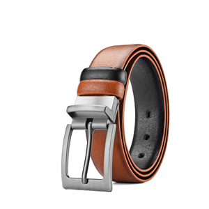 بنطلون فاخر جينز حزام للرجال دوار فاخر مشبك جلد صناعي حزام عكسي - Product Image 1