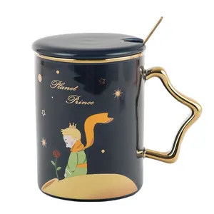 UCHOME The new hot style game star meets the little prince ceramic mug with lid and spoon