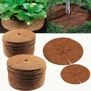 Tapis de coco naturel déchiqueté, anti-racines, protecteur, entretoise pour <span class=keywords><strong>pot</strong></span> de fleurs, film brun décoratif pour plantes - Product Image 1