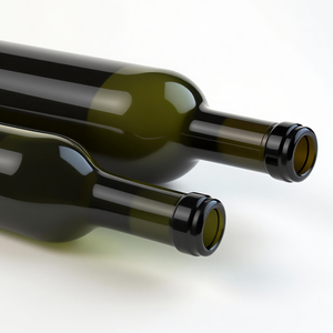 Produttore all'ingrosso Logo personalizzato bottiglie di vino di vetro vuota riutilizzabile bottiglia di vino rosso marrone verde scuro 750ml 75cl con sughero - Product Image 4