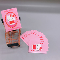 Kartu Remi Kucing Perempuan Versi Q Premium Pink Kustom dengan Bahan Plastik untuk Penggunaan Keluarga - Desain Kartun Grosir