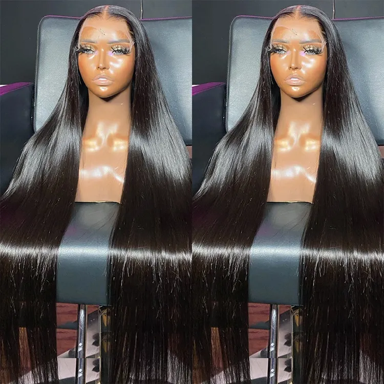 Wholesale Brazilian Human Hair Transparent HD Full Lace Frontal Wigs 13x6 Raw Hair Straight Lace Wigs For Black Women