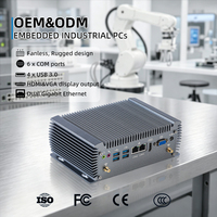Ordinateur industriel embarqué avec écran HD VGA, GPIO, RS232, RS485, double LAN, mini PC sans ventilateur, processeur I5 I7 de 7e et 8e génération